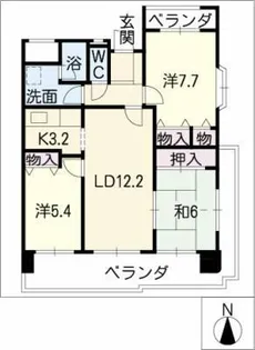 クレスト石川橋【9階】の間取り