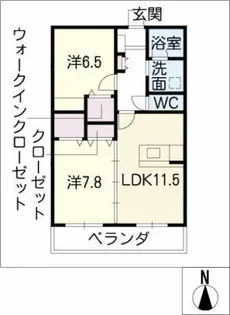 ウエストウイング瑞穂【1階】の間取り