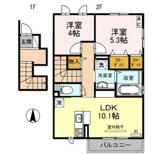 2LDKの間取り画像