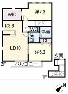 フィカーサ星崎【2階】の間取り