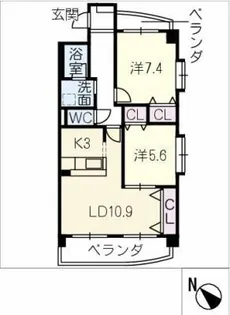 エスタブーレソール【2階】の間取り