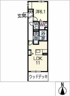 ソーテル黒川【1階】の間取り