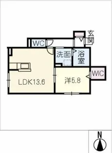 Floraison志賀本通【1階】の間取り