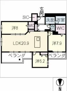 SHA MAISON THE ASHIBE【3階】の間取り