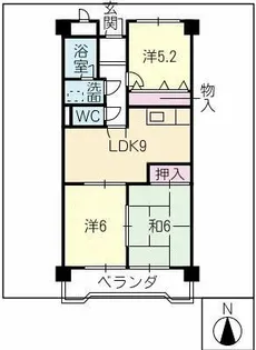 スカイガーデン兜山【5階】の間取り