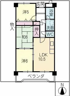スカイガーデン兜山【2階】の間取り