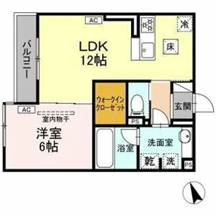 グラン ミリュウ【1階】の間取り