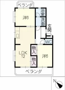 ベルテ稲垣【1階】の間取り
