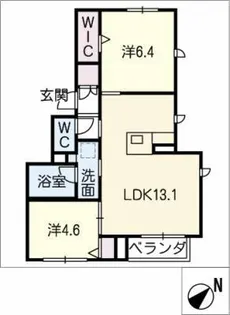 ラ・フェリス【2階】の間取り