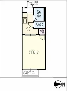 ロッヂ竜美丘【2階】の間取り
