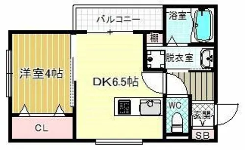 ステラウッド道明寺Ⅱ【1階】の間取り