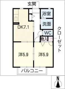 サニーヒル永和 D棟【1階】の間取り
