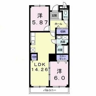 フジグランドコーポ【2階】の間取り