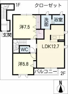 メープルビレッジB棟【2階】の間取り