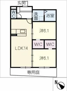 朝日テラス【1階】の間取り