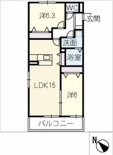 朝日テラス【2階】の間取り