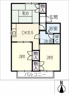 セジュール中町 B【1階】の間取り