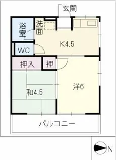 シティハイムミドリ【2階】の間取り