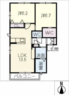 サウスコル B棟【2階】の間取り