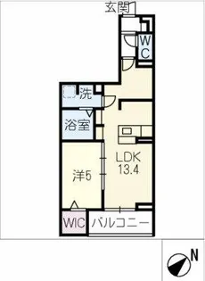 ラ・カシェット【2階】の間取り