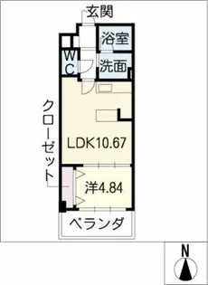 ハイリスベーネ池下【1階】の間取り