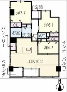 サンメールIMAIKE【4階】の間取り