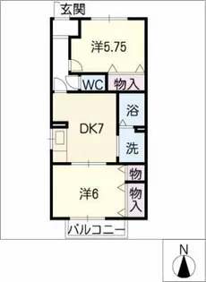 サンハイツE【1階】の間取り