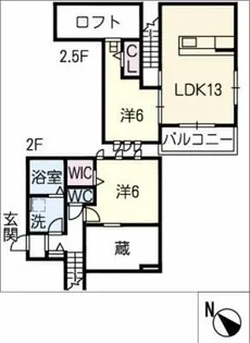 グランディール【2階】の間取り