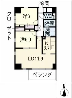 メゾンドボヌール【4階】の間取り