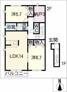 ホープ上宿【2階】の間取り
