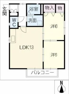 メゾンデール小田井Ⅱ【2階】の間取り