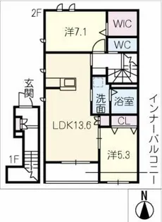 Tメゾン サイゴウ【2階】の間取り