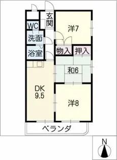 ダイアヒルズ平和Ⅱ【1階】の間取り