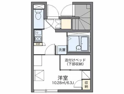 レオパレスE柳原【101号室】の間取り