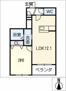グリーンヒルナルセ【3階】の間取り