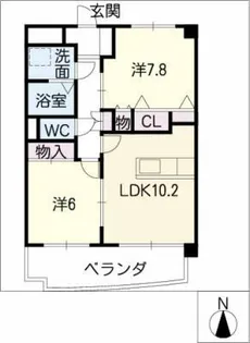 アベニュー大針【1階】の間取り