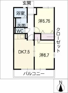 グリーンハイツⅡ【2階】の間取り
