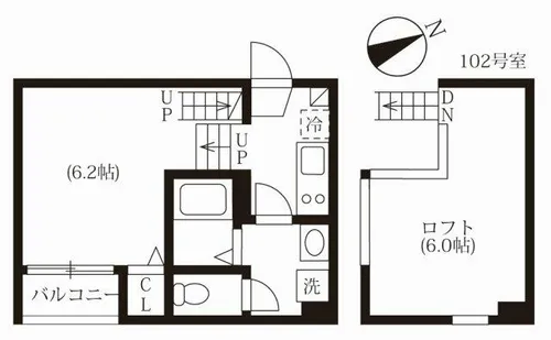 ハーモニーテラス松葉町【1階】の間取り
