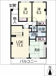 ミッシェル香久山【1階】の間取り