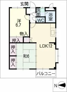 ウエストタウン【2階】の間取り