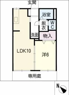 タウニーオリーブ【1階】の間取り