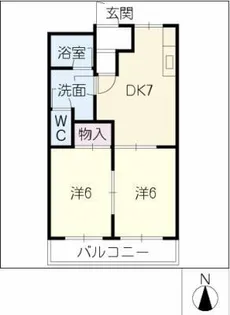 コーポラスこだま【2階】の間取り