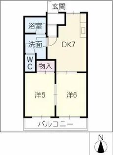 コーポラスこだま【2階】の間取り