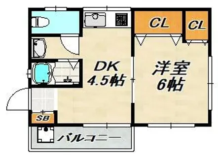 天神ユーハイツ【2階】の間取り