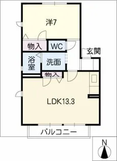 コート・ソレアード【1階】の間取り