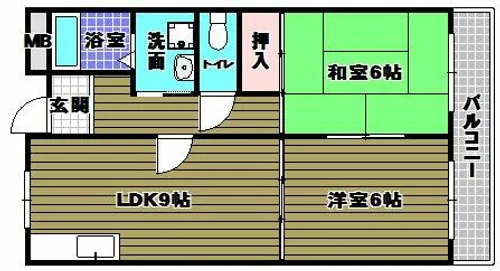 サンハイツ今熊【2階】の間取り