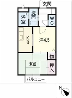 パビヨン鳴海【1階】の間取り