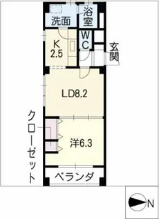 オークハウス千種【4階】の間取り