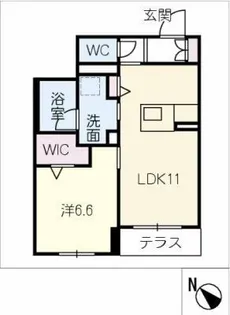 レフィアント岡崎【1階】の間取り