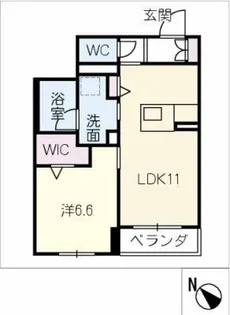 レフィアント岡崎【2階】の間取り